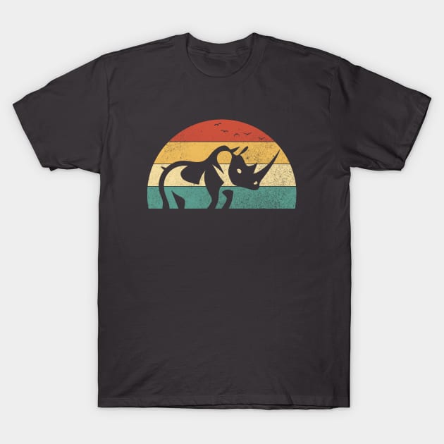 Sunset Rhino Landscape Savanna T-Shirt by The D Family